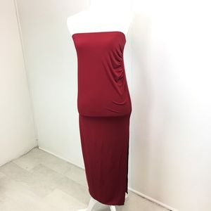 Moda International Dress Sz XS Red Strapless
